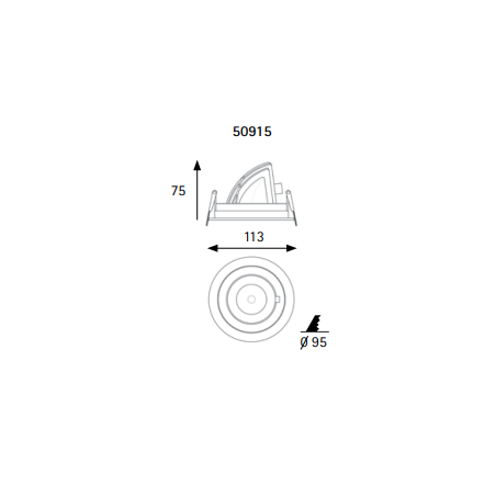 Downlight encastrable orientable retail