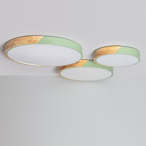 Plafonnier LED Rond Bois CCT Semi-Dari