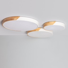 Plafonnier LED Rond Bois CCT Semi-Dari