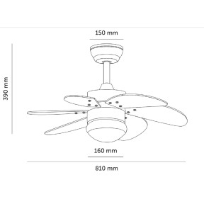 Ventilateur de Plafond LED Orion Bois Moteur DC