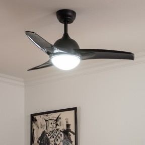 Ventilateur de Plafond LED Aran Noir Moteur DC