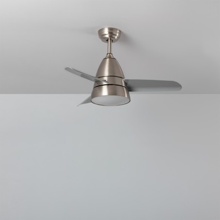 Ventilateur de Plafond LED Industriel Gris Moteur DC