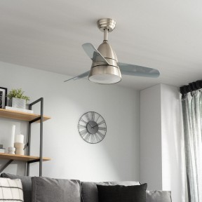 Ventilateur de Plafond LED Industriel Gris Moteur DC